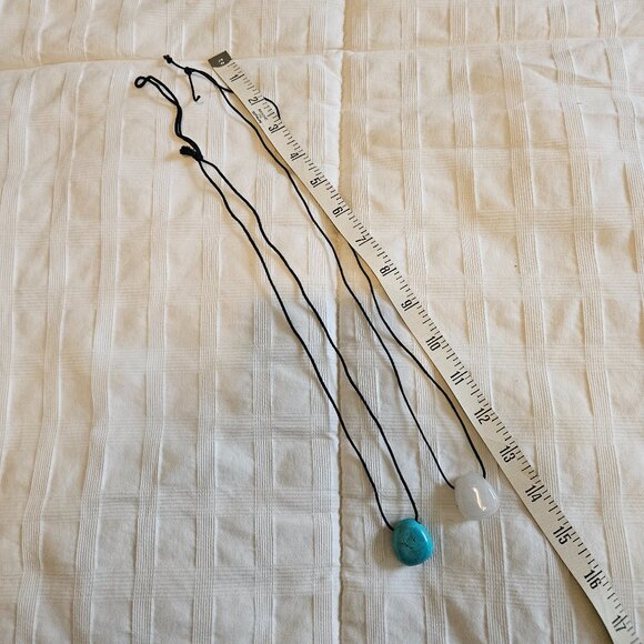 BOHO White and Turquoise Colored Pendants - Set of 2 - Picture 5 of 5